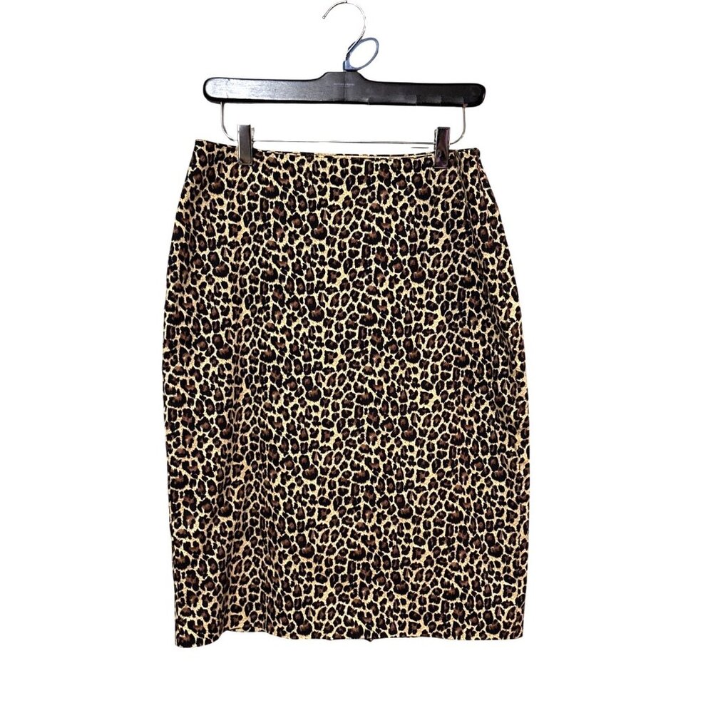 Cato Womens Leopard Print Pencil Skirt Size 6 office chic date-night staple fall - Picture 1 of 7